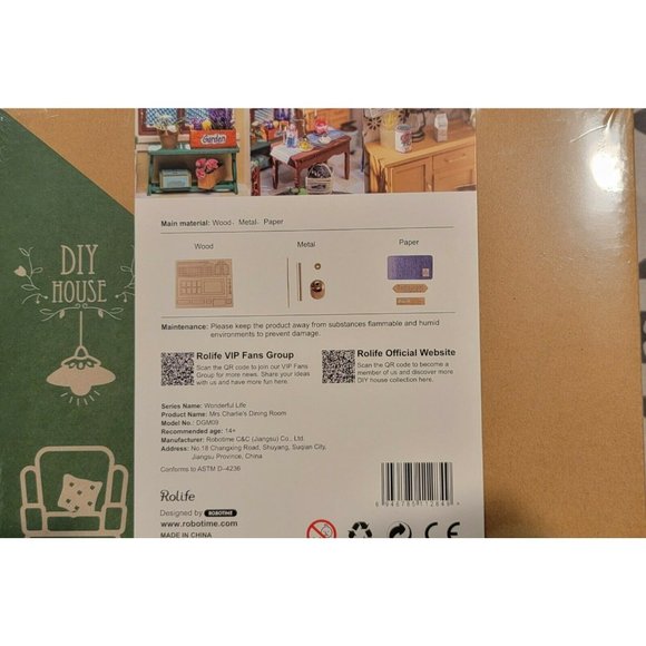Robotime Hands Craft Mrs Charlie’s Dining Room DIY Dollhouse Diorama Kit 1/24 - Picture 3 of 4